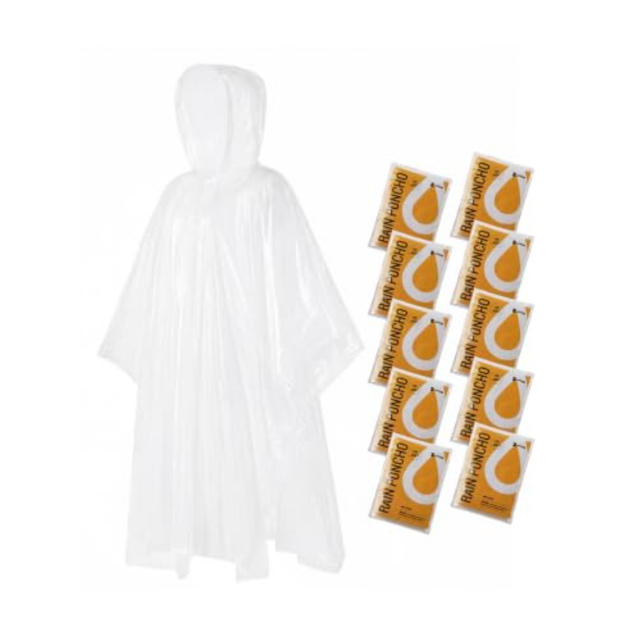 Emergency Poncho Rain - Wegwerp regenponcho's voor volwassenen, 4-pack familieverpakking,