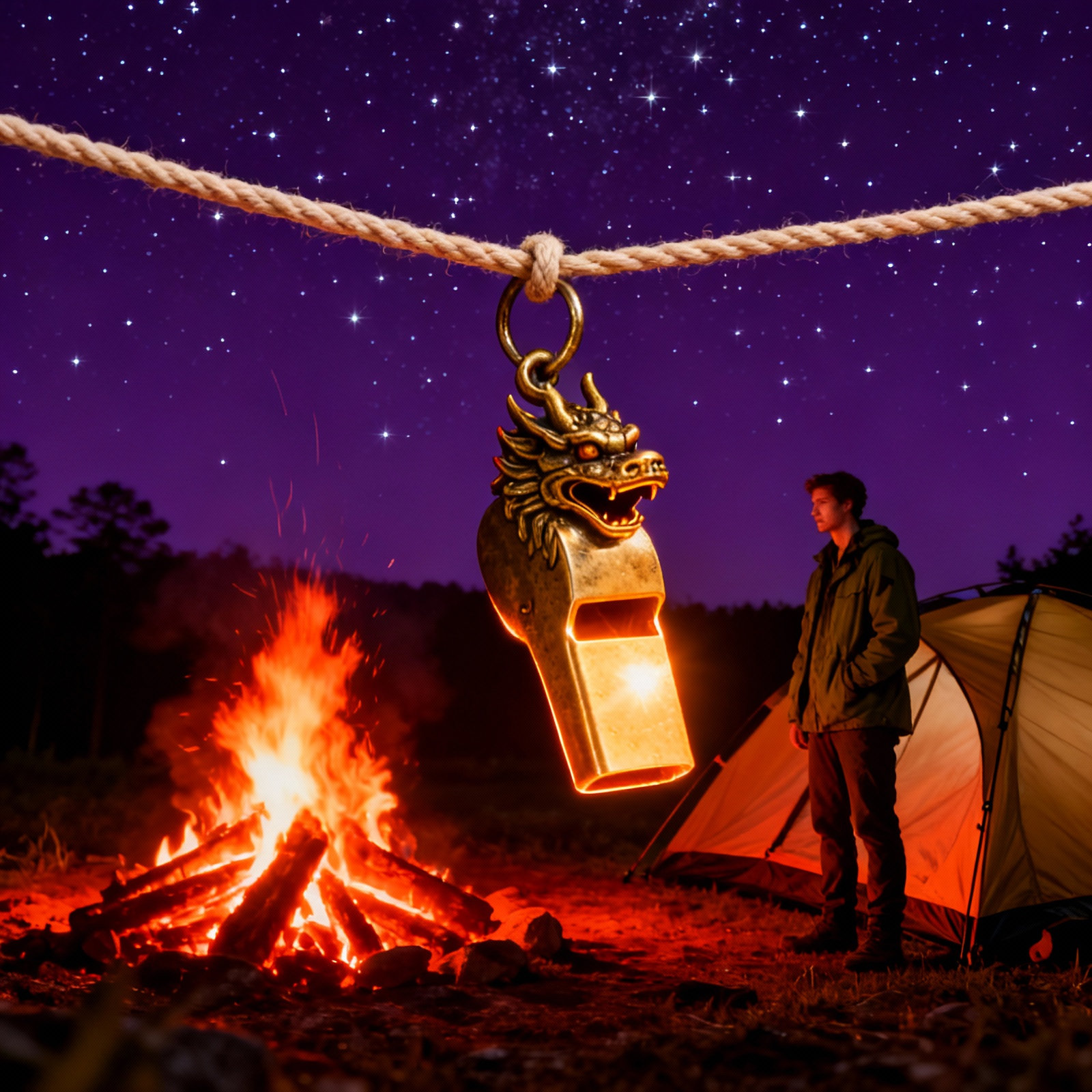 Emergency Whistle Loud - Koperen drakenpatroon luide overlevingsfluit sleutelhanger compacte