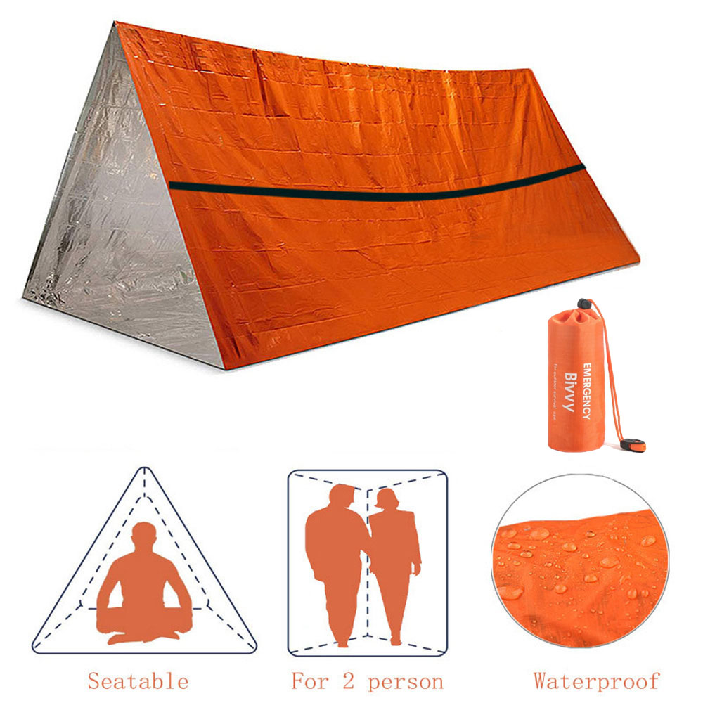 Emergency Mylar Tent - 2-persoons noodopvang Bivy Survival Tent Kit
