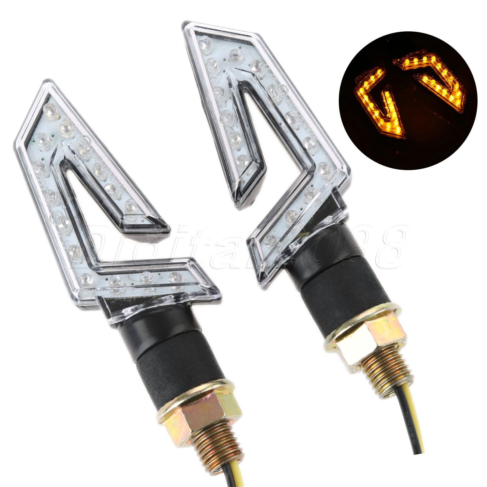 Sos Light Strobe - Yetaha 2Pcs Motorfiets Licht Lamp Richtingaanwijzer