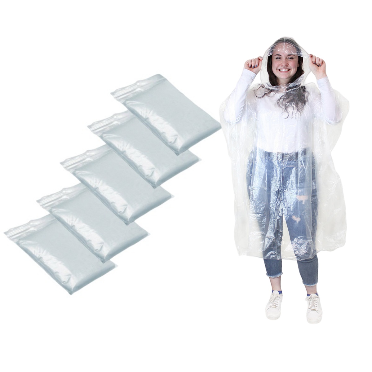 Emergency Poncho Rain - 12 Stuks Wegwerp Waterdichte Regenjas Outdoor
