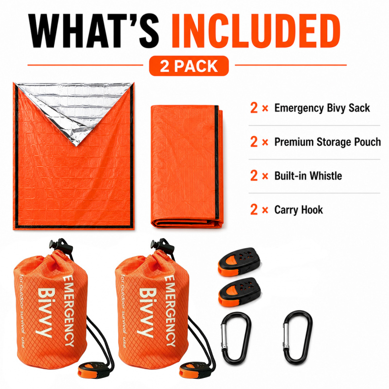 2-pack noodslaapzak, PE alumin - Emergency Whistle Loud recensie en prijs
