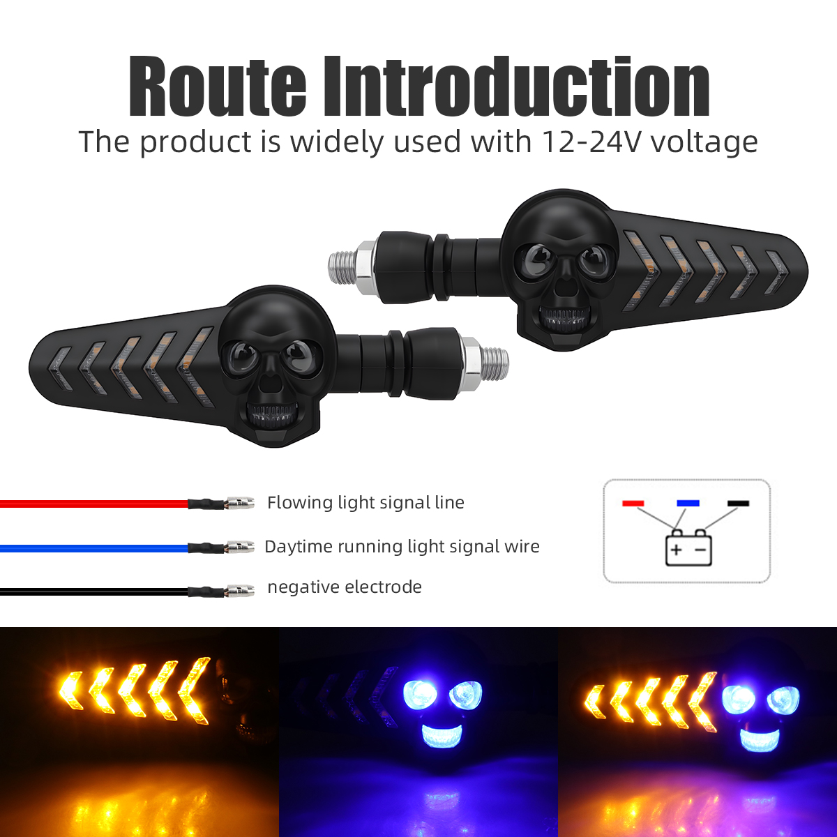 1 paar motorfiets schedel hoof - Sos Light Strobe recensie en prijs