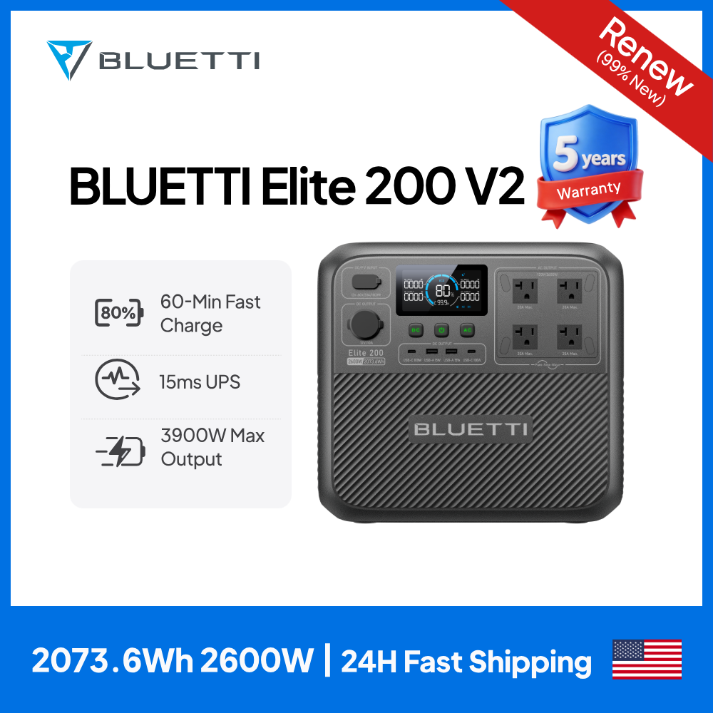 【Renew】BLUETTI Elite 200 V2 dr - Solar Emergency Charger recensie en prijs